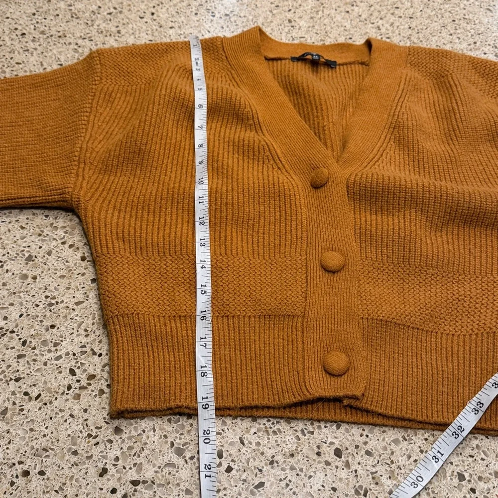 7 For All Mankind Cropped Button Front Orange Brown Cardigan In Size XS